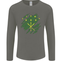 Torn Flag Adygea Mens Long Sleeve T-Shirt Charcoal