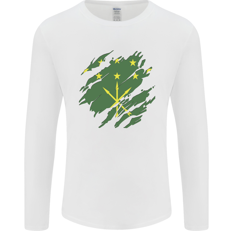 Torn Flag Adygea Mens Long Sleeve T-Shirt White