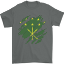 Torn Flag Adygea Mens T-Shirt 100% Cotton Charcoal