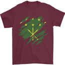 Torn Flag Adygea Mens T-Shirt 100% Cotton Maroon