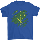Torn Flag Adygea Mens T-Shirt 100% Cotton Royal Blue