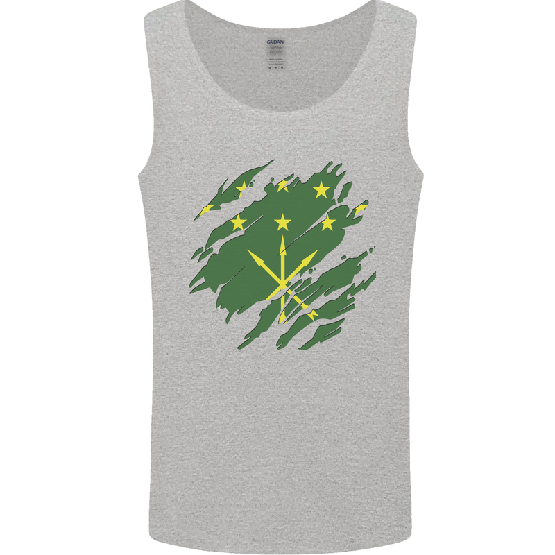 Torn Flag Adygea Mens Vest Tank Top Sports Grey