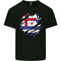 Torn Flag Ajaria Mens Cotton T-Shirt Tee Top Black