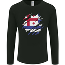Torn Flag Ajaria Mens Long Sleeve T-Shirt Black