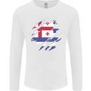 Torn Flag Ajaria Mens Long Sleeve T-Shirt White