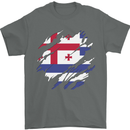 Torn Flag Ajaria Mens T-Shirt 100% Cotton Charcoal