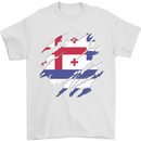 Torn Flag Ajaria Mens T-Shirt 100% Cotton White