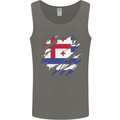Torn Flag Ajaria Mens Vest Tank Top Charcoal