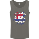 Torn Flag Ajaria Mens Vest Tank Top Charcoal