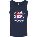 Torn Flag Ajaria Mens Vest Tank Top Navy Blue