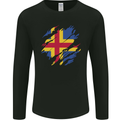 Torn Flag Aland Mens Long Sleeve T-Shirt Black