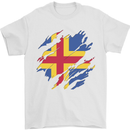 Torn Flag Aland Mens T-Shirt 100% Cotton White
