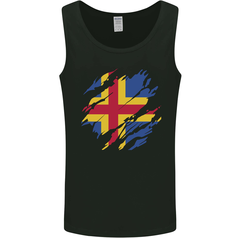 Torn Flag Aland Mens Vest Tank Top Black