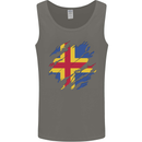 Torn Flag Aland Mens Vest Tank Top Charcoal
