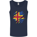 Torn Flag Aland Mens Vest Tank Top Navy Blue