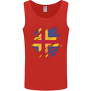Torn Flag Aland Mens Vest Tank Top Red