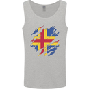 Torn Flag Aland Mens Vest Tank Top Sports Grey