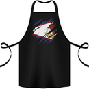 Torn Flag American Samoa Cotton Apron 100% Organic Black