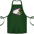 Torn Flag American Samoa Cotton Apron 100% Organic Forest Green
