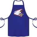 Torn Flag American Samoa Cotton Apron 100% Organic Royal Blue