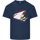 Torn Flag American Samoa Mens Cotton T-Shirt Tee Top Navy Blue