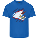 Torn Flag American Samoa Mens Cotton T-Shirt Tee Top Royal Blue