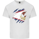 Torn Flag American Samoa Mens Cotton T-Shirt Tee Top White