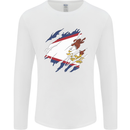 Torn Flag American Samoa Mens Long Sleeve T-Shirt White