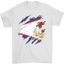 Torn Flag American Samoa Mens T-Shirt 100% Cotton White