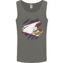 Torn Flag American Samoa Mens Vest Tank Top Charcoal