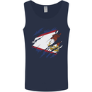 Torn Flag American Samoa Mens Vest Tank Top Navy Blue