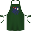 Torn Flag Anguilla Cotton Apron 100% Organic Forest Green