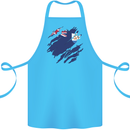 Torn Flag Anguilla Cotton Apron 100% Organic Turquoise