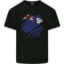 Torn Flag Anguilla Mens Cotton T-Shirt Tee Top Black