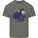 Torn Flag Anguilla Mens Cotton T-Shirt Tee Top Charcoal