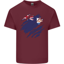 Torn Flag Anguilla Mens Cotton T-Shirt Tee Top Maroon