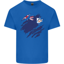 Torn Flag Anguilla Mens Cotton T-Shirt Tee Top Royal Blue