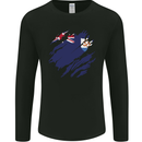 Torn Flag Anguilla Mens Long Sleeve T-Shirt Black
