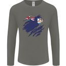Torn Flag Anguilla Mens Long Sleeve T-Shirt Charcoal