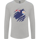 Torn Flag Anguilla Mens Long Sleeve T-Shirt Sports Grey