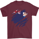 Torn Flag Anguilla Mens T-Shirt 100% Cotton Maroon