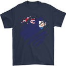 Torn Flag Anguilla Mens T-Shirt 100% Cotton Navy Blue