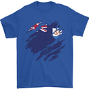 Torn Flag Anguilla Mens T-Shirt 100% Cotton Royal Blue