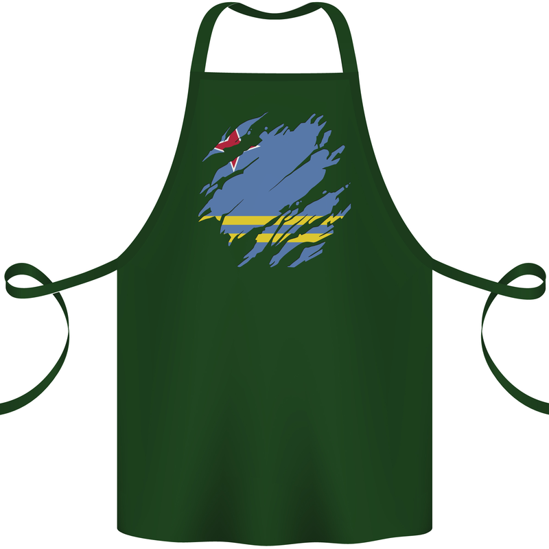Torn Flag Aruba Cotton Apron 100% Organic Forest Green