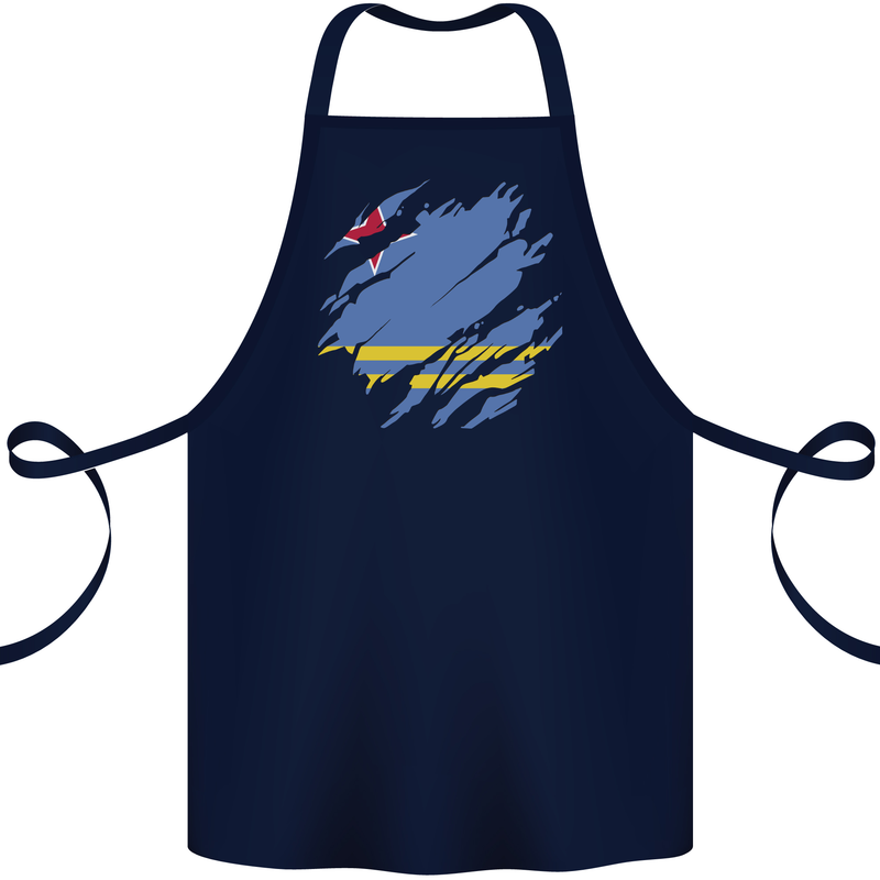 Torn Flag Aruba Cotton Apron 100% Organic Navy Blue