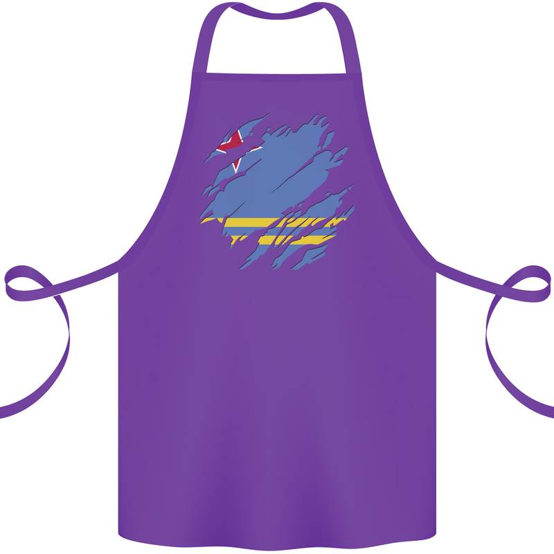 Torn Flag Aruba Cotton Apron 100% Organic Purple