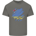 Torn Flag Aruba Mens Cotton T-Shirt Tee Top Charcoal