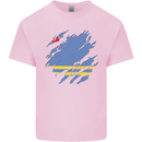 Torn Flag Aruba Mens Cotton T-Shirt Tee Top Light Pink