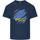 Torn Flag Aruba Mens Cotton T-Shirt Tee Top Navy Blue