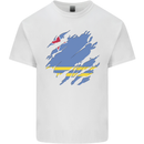 Torn Flag Aruba Mens Cotton T-Shirt Tee Top White